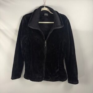 32 Degrees Heat Women's Black Full Zip Soft Plush Fleece Jacket Coat